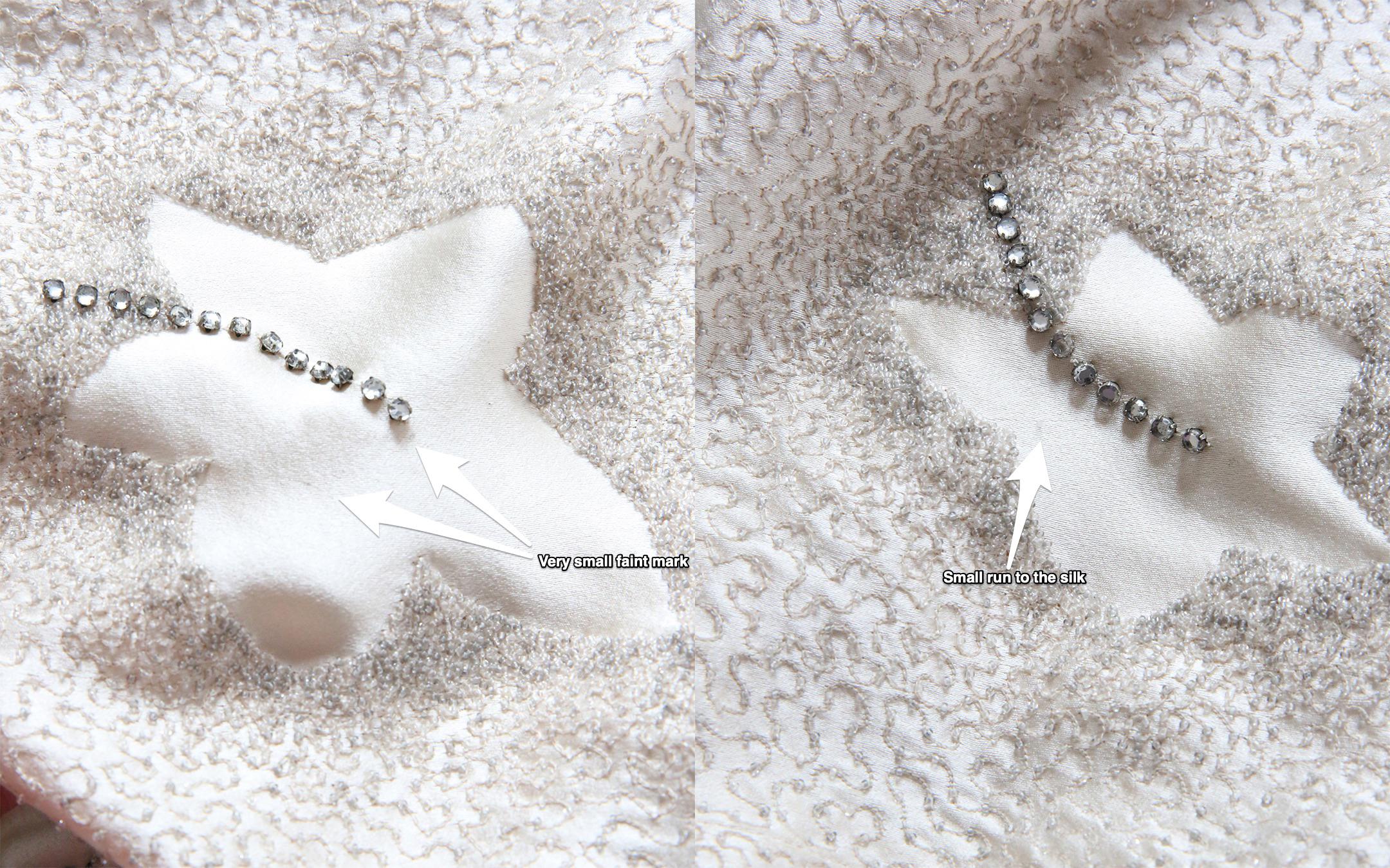 Maggie Norris Couture vtg robe nue en soie asiatique orientale perlée de cristaux floraux en vente 9