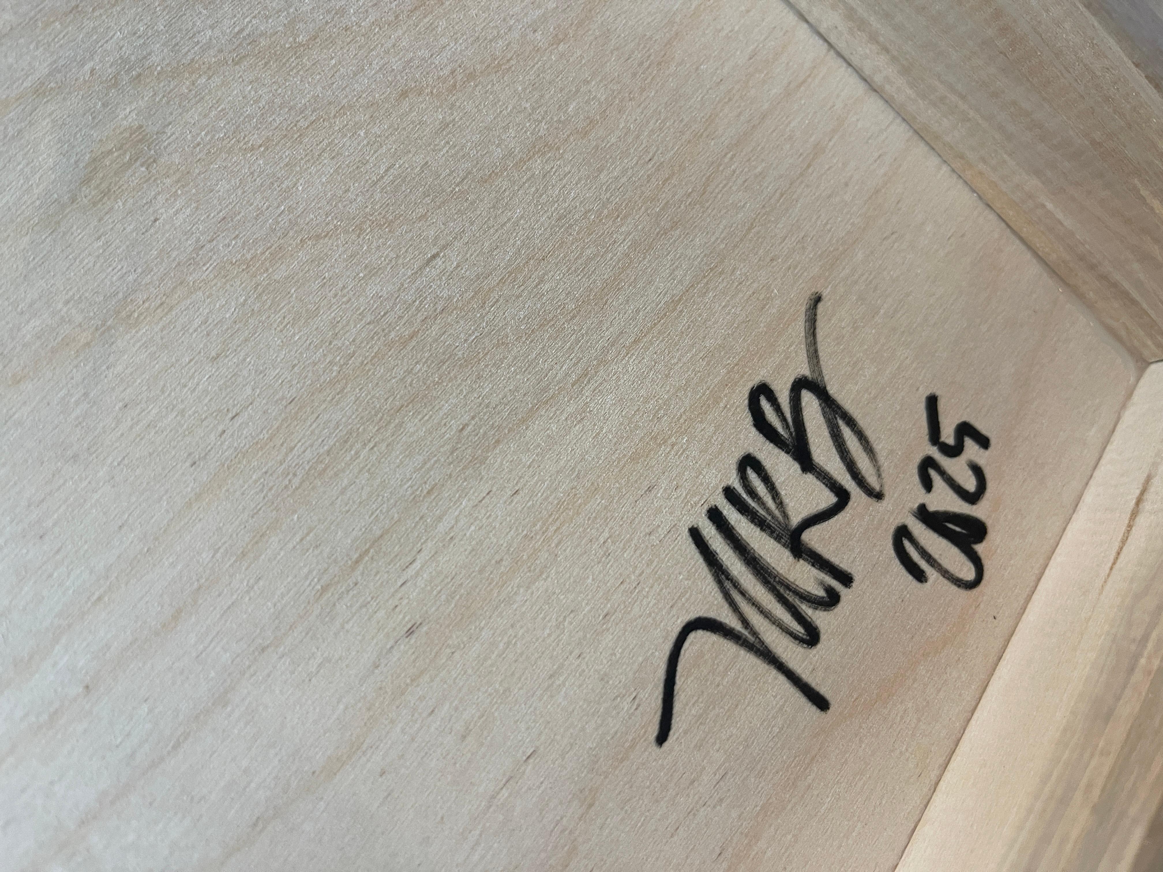 Étude de la couleur bleue I, collage de papier fait à la main, peinture de la flore en vente 7