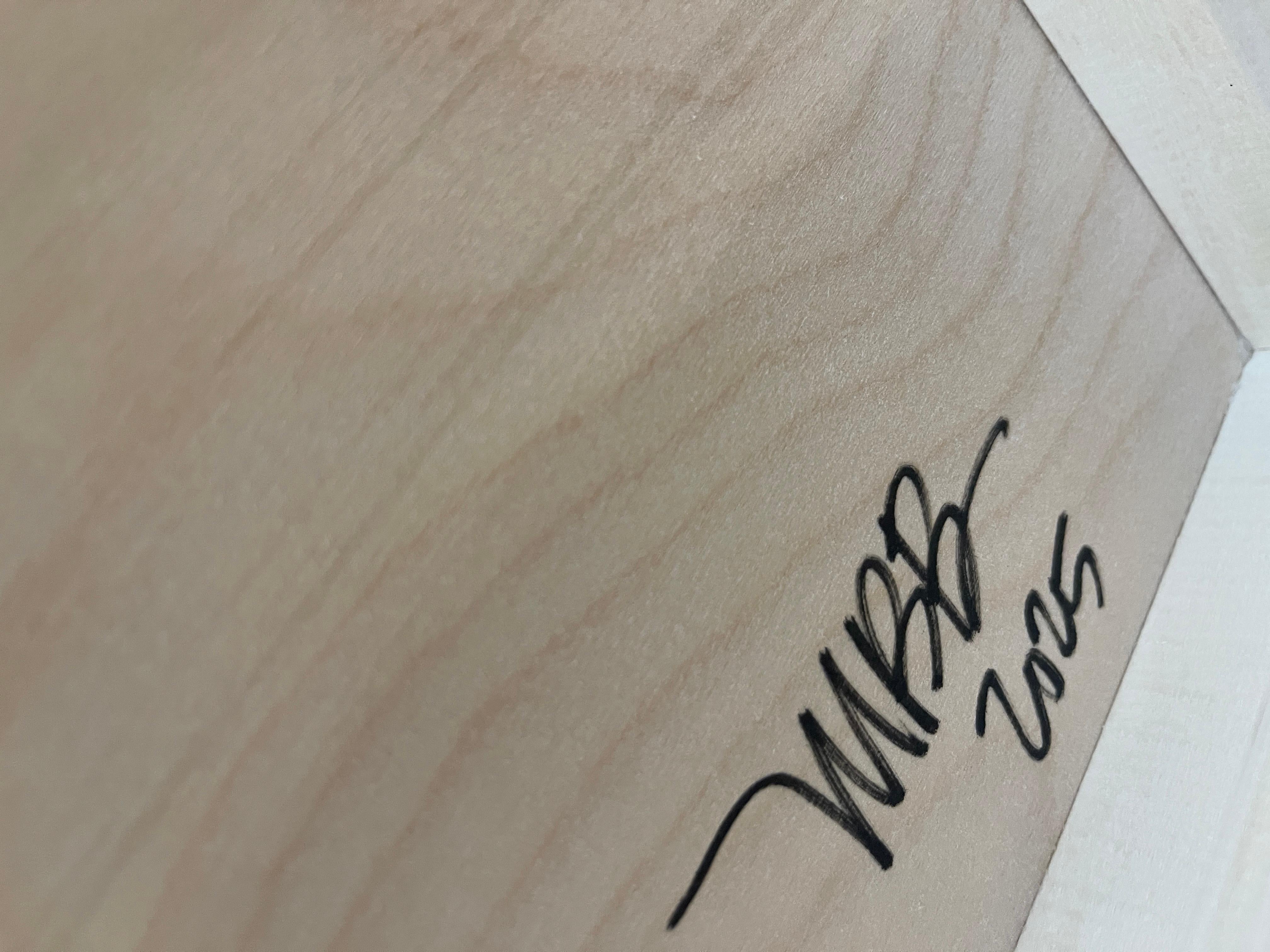 Blaue Farbstudie II, Handgemachte Papiercollage Flora Malerei im Angebot 7