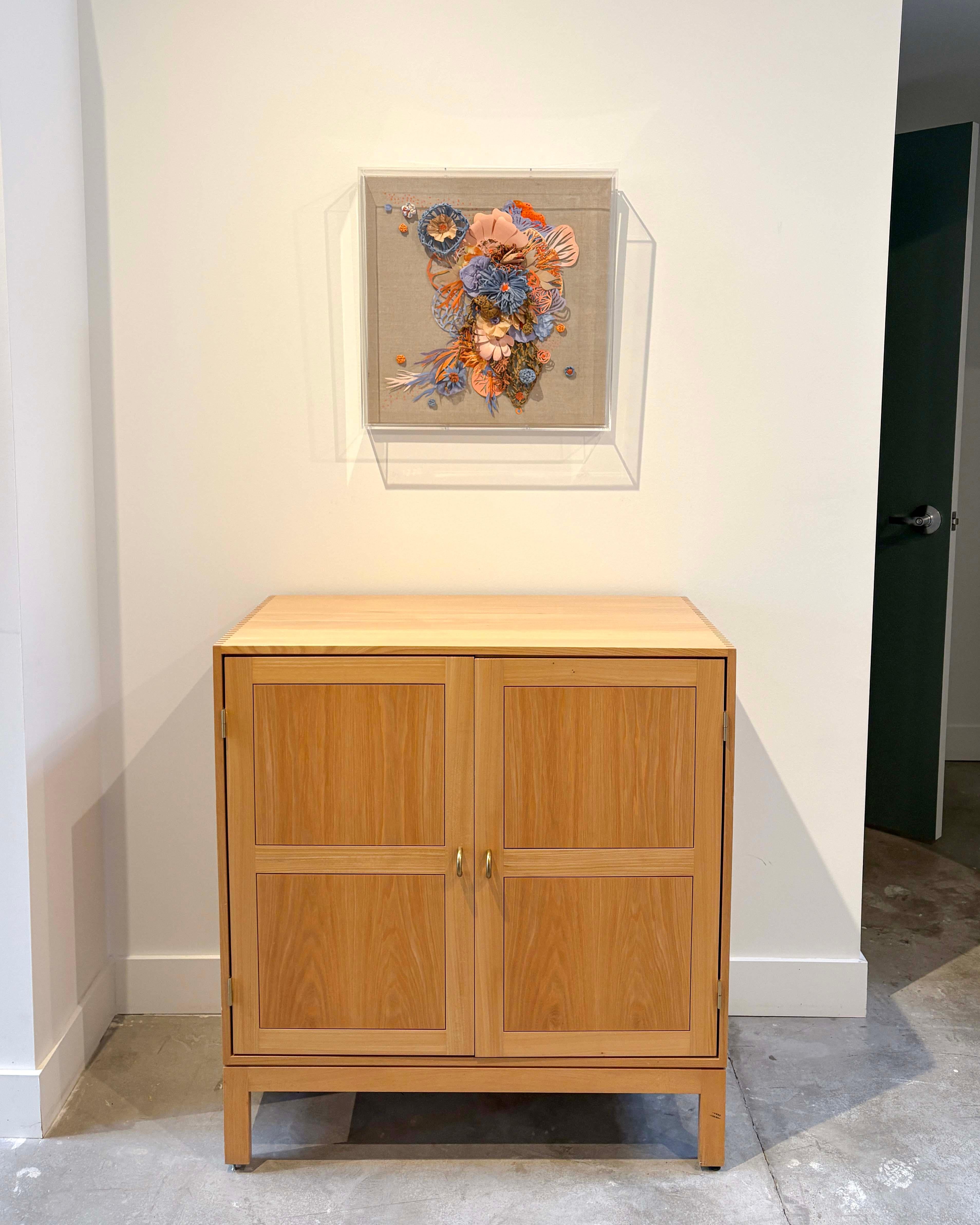 Uncommon Ground, Botanical Paper and Fabric Relief Sculpture in Acrylic Box For Sale 7