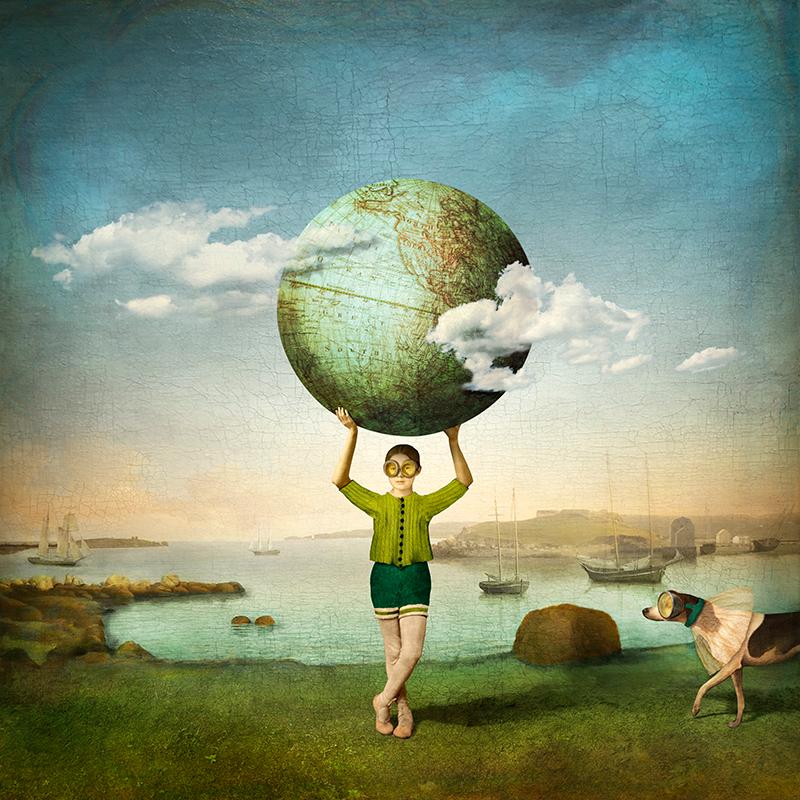 Maggie Taylor Color Photograph - A world of her own.
