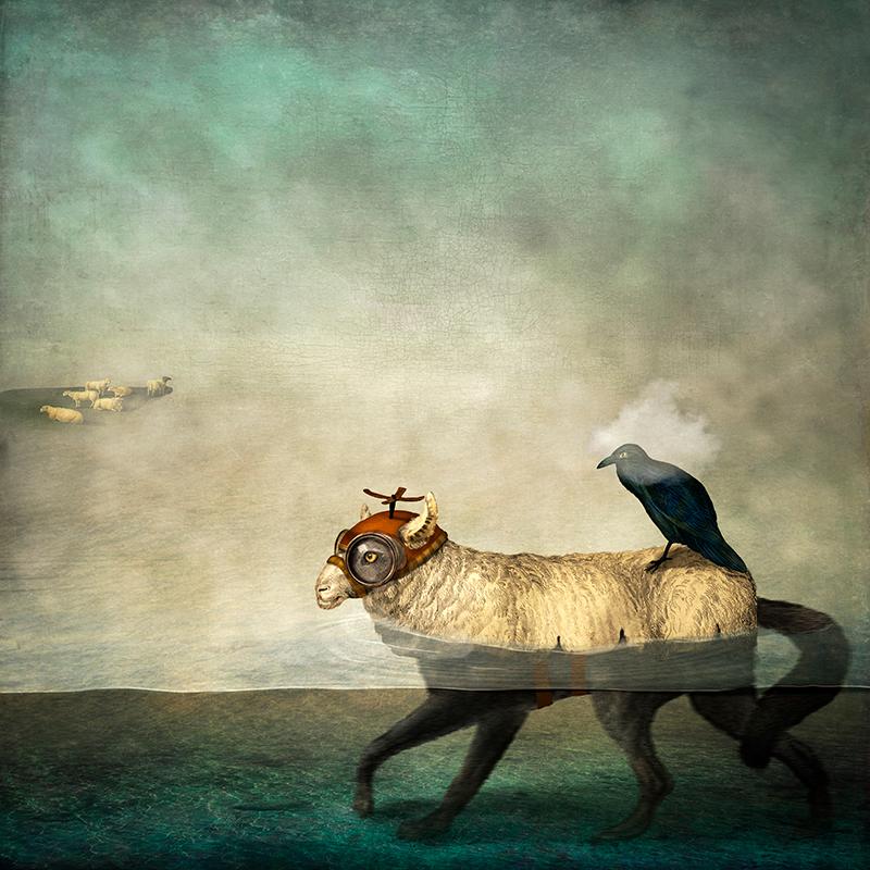 Maggie Taylor Color Photograph - The bellwether.