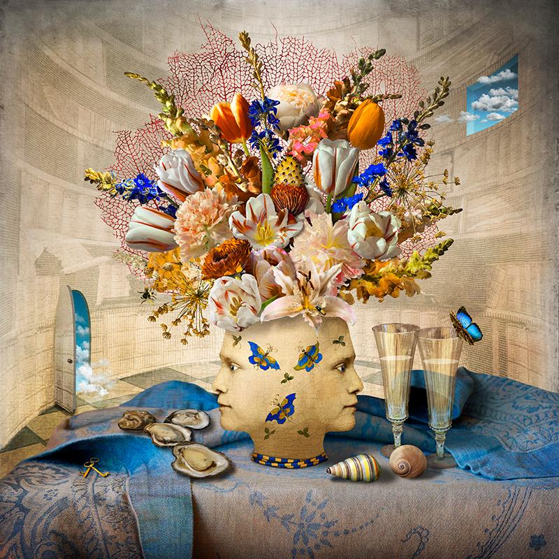 Maggie Taylor Color Photograph - The philosopher's study.