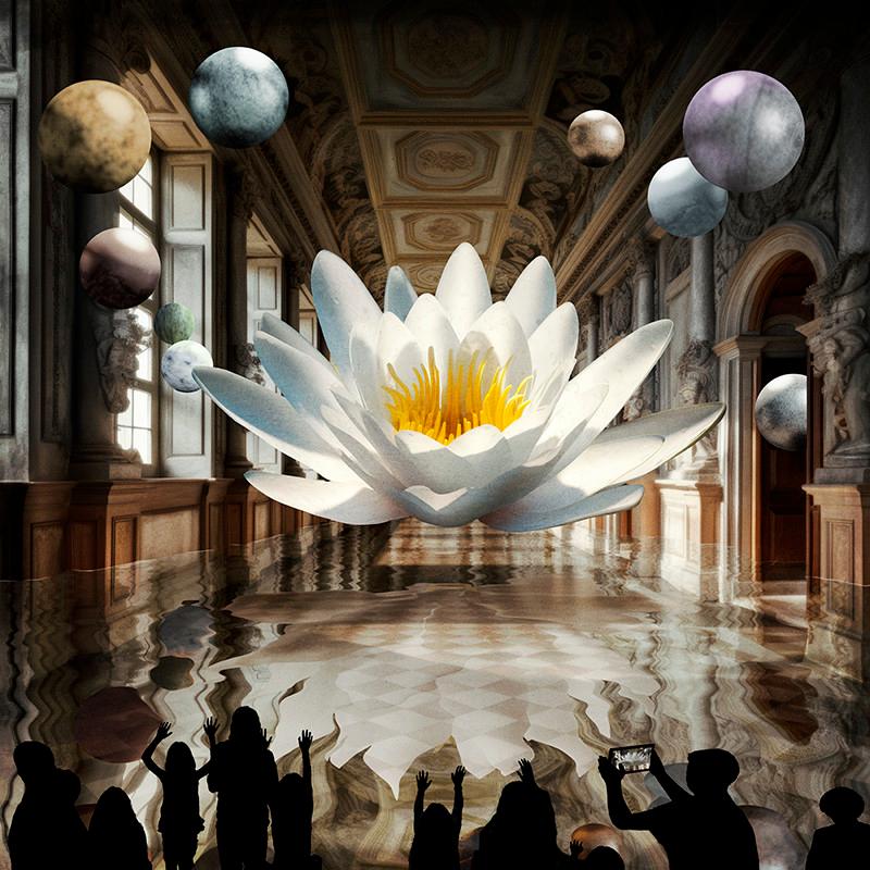 Maggie Taylor Color Photograph - Welcome to the water planet.