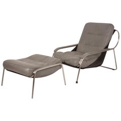 Chaise Maggiolina et repose-pieds par Zanotta conçus par Marco Zanuso, 1947