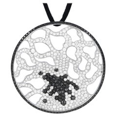 Maggioro - Collana in oro bianco 18 carati con diamanti bianchi e neri