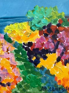 Bright & Colorful French Impressionist Oil Painting Abstract Dotty Landscape