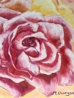 Bright & Colorful French Impressionist Oil Painting - Pink Roses