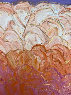 Bright & Colorful French Impressionist Oil Painting Purple and Pink Abstract