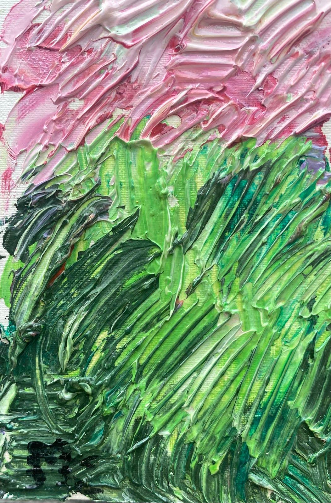 Peinture à l'huile impressionniste - Paysage français - Moulin à fleurs - Bright & Colorful - Impressionnisme abstrait Painting par Maggy Clarysse