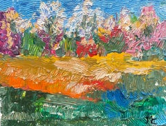 Peinture à l'huile impressionniste - Paysage français - Scène de jardin - Bright & Colorful