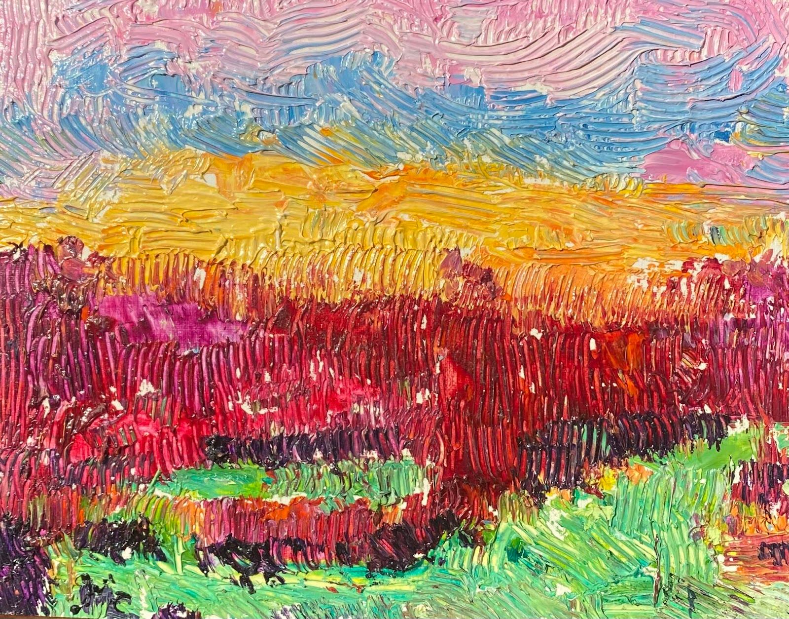Landscape Painting di Maggy Clarysse - Luminoso e colorato paesaggio francese dipinto ad olio impressionista