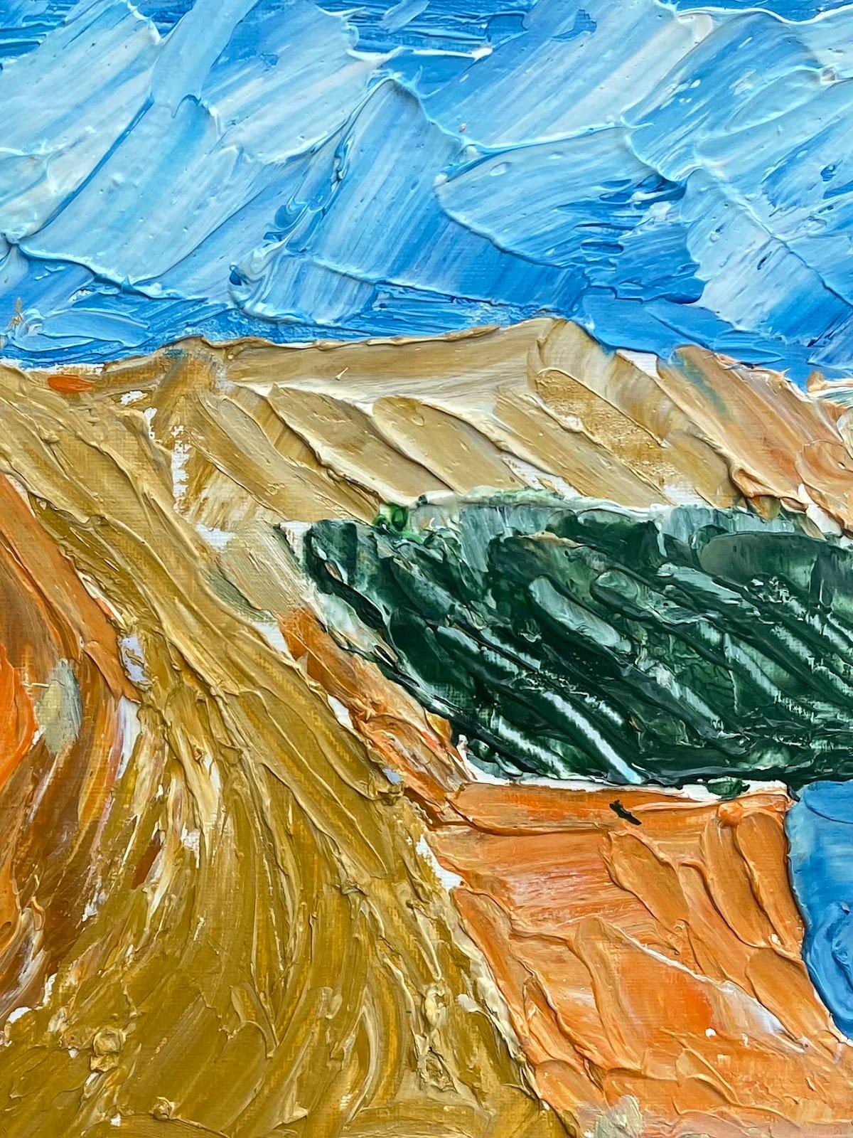 Peinture impressionniste - Paysage français coloré - Peinture à l'huile - Peinture à l'empâtement - champs colorés - Impressionnisme abstrait Painting par Maggy Clarysse