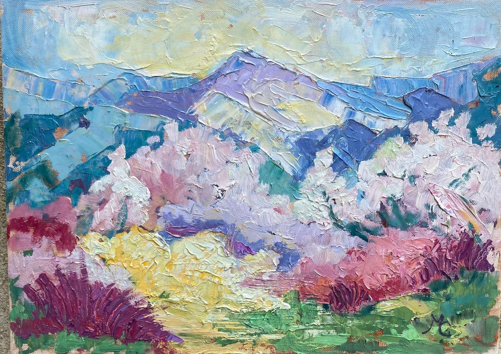 Impressionst Oil Painting French Painting Pastel Mountainscape