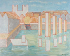 Maggy Clarysse (1931-2011) - Contemporary Oil, Harbour Scene from the Water
