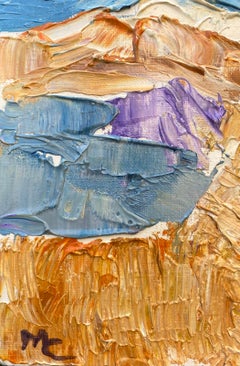 Pastel French Impressionist Oil Painting Blue Mountainscape