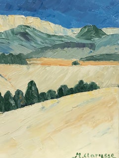 Les champs d'hiver en Provence, peinture à l'huile impressionniste