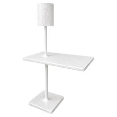 Maggy Monsef, Luma Collection, side table with lamp, Aluminum, Contemporary