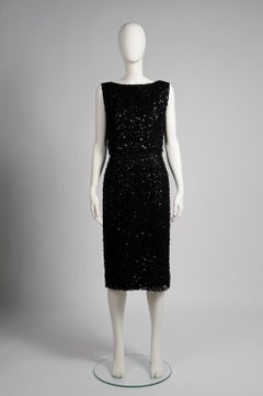 Maggy Rouff Haute Couture - Vestito da cocktail in tulle con lustrini e schiena scoperta