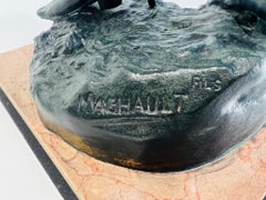 Maghault Fils france Art Deco bronze "Don Quixote" circa 1930.