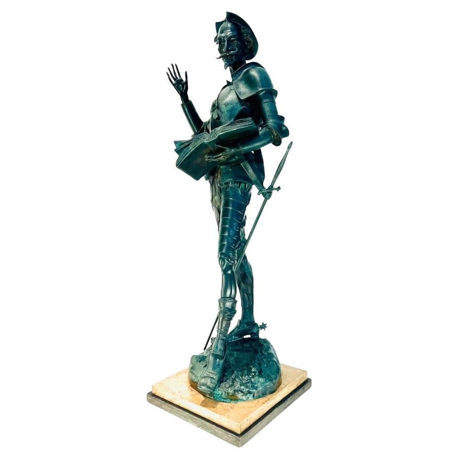 Maghault Fils france Art Deco bronze "Don Quixote" circa 1930 For Sale