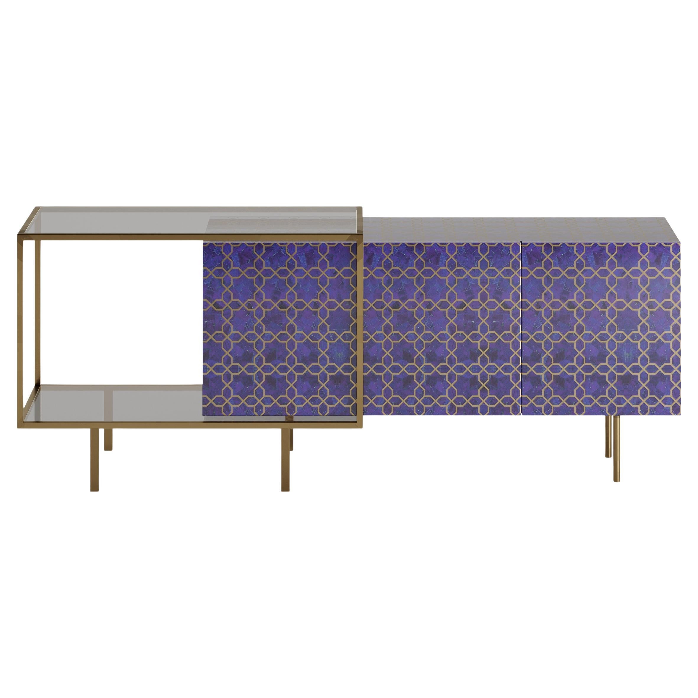 Maghreb Cabinet In Semi-Precious Stone With Metal Accent