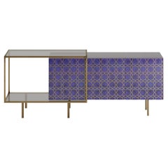 Vintage Maghreb Cabinet In Semi-Precious Stone With Metal Accent