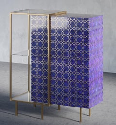 Credenza Maghreb in pietra semipreziosa con accenti in metallo