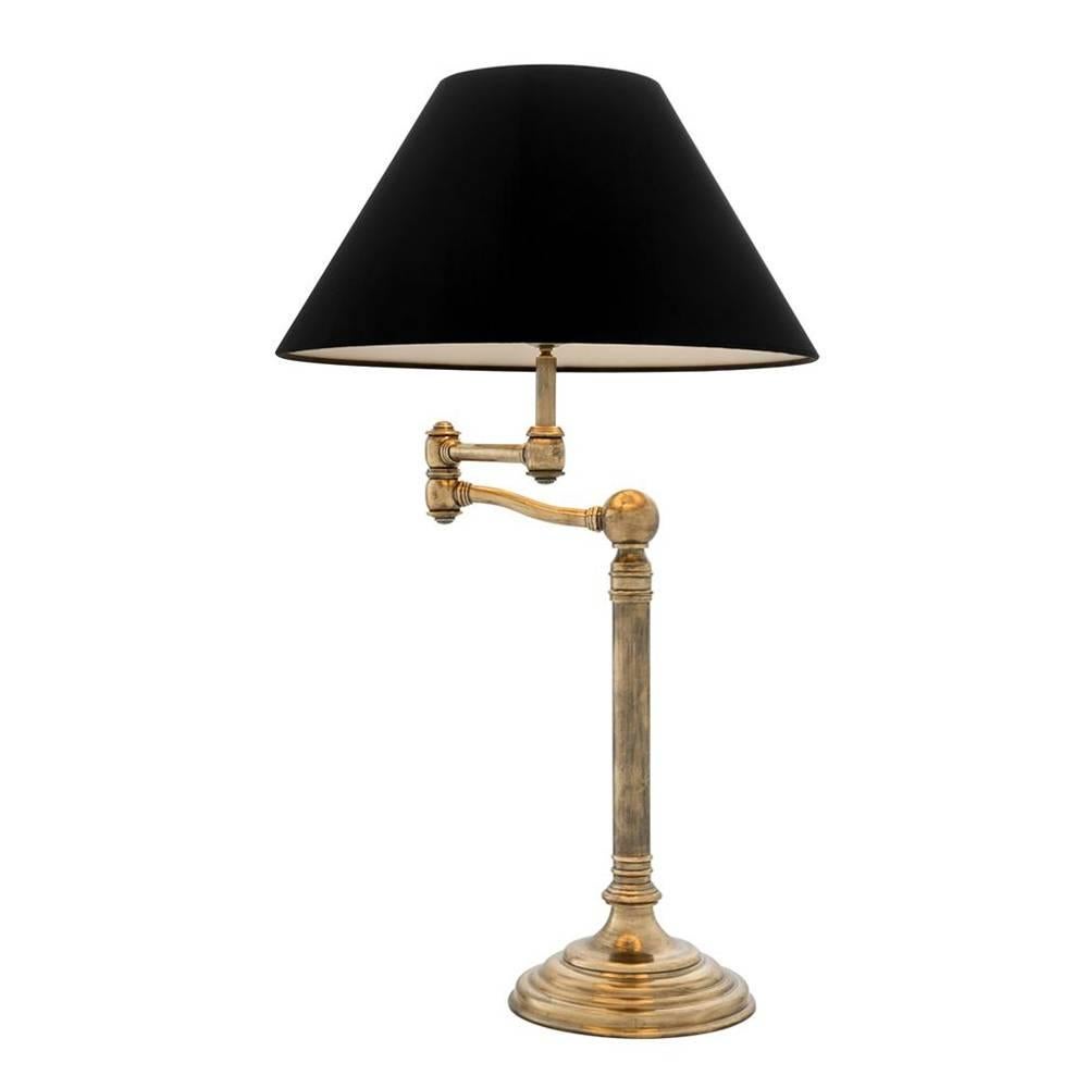 Indian Magic Arm Table Lamp in Antique Brass Finish or Nickel Finish
