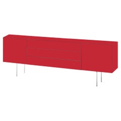 Magic Box MGB13 Cabinet in Red Opaque Glass, by Piero Lissoni from Glas Italia
