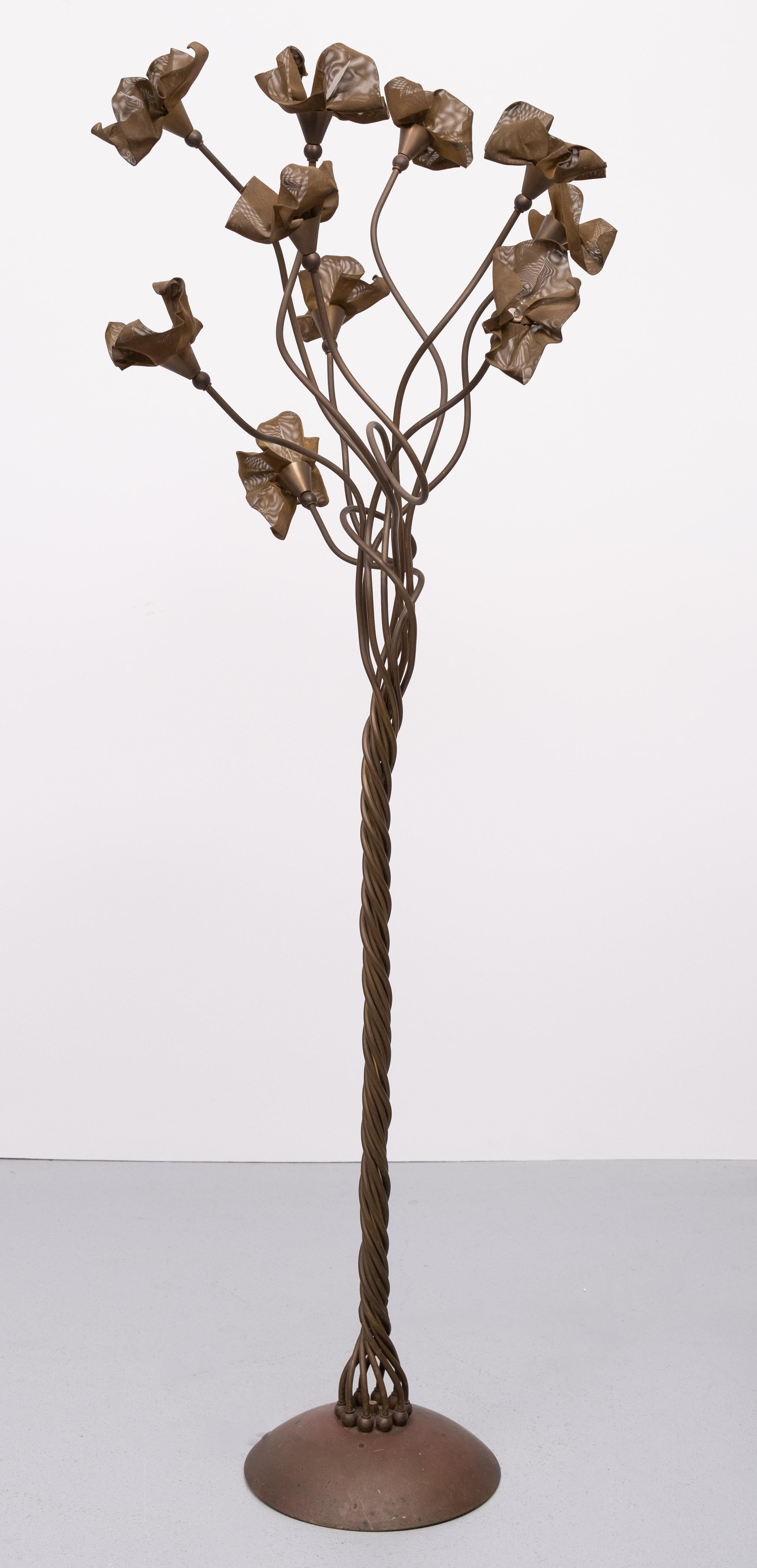 Lámpara de pie Árbol mágico de bronce  Italia Años 70 en venta 2