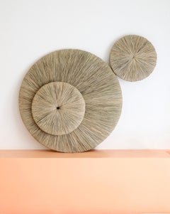 Burbujas mágicas - retablo de fibra artística, fibra natural dorada, alta decoración