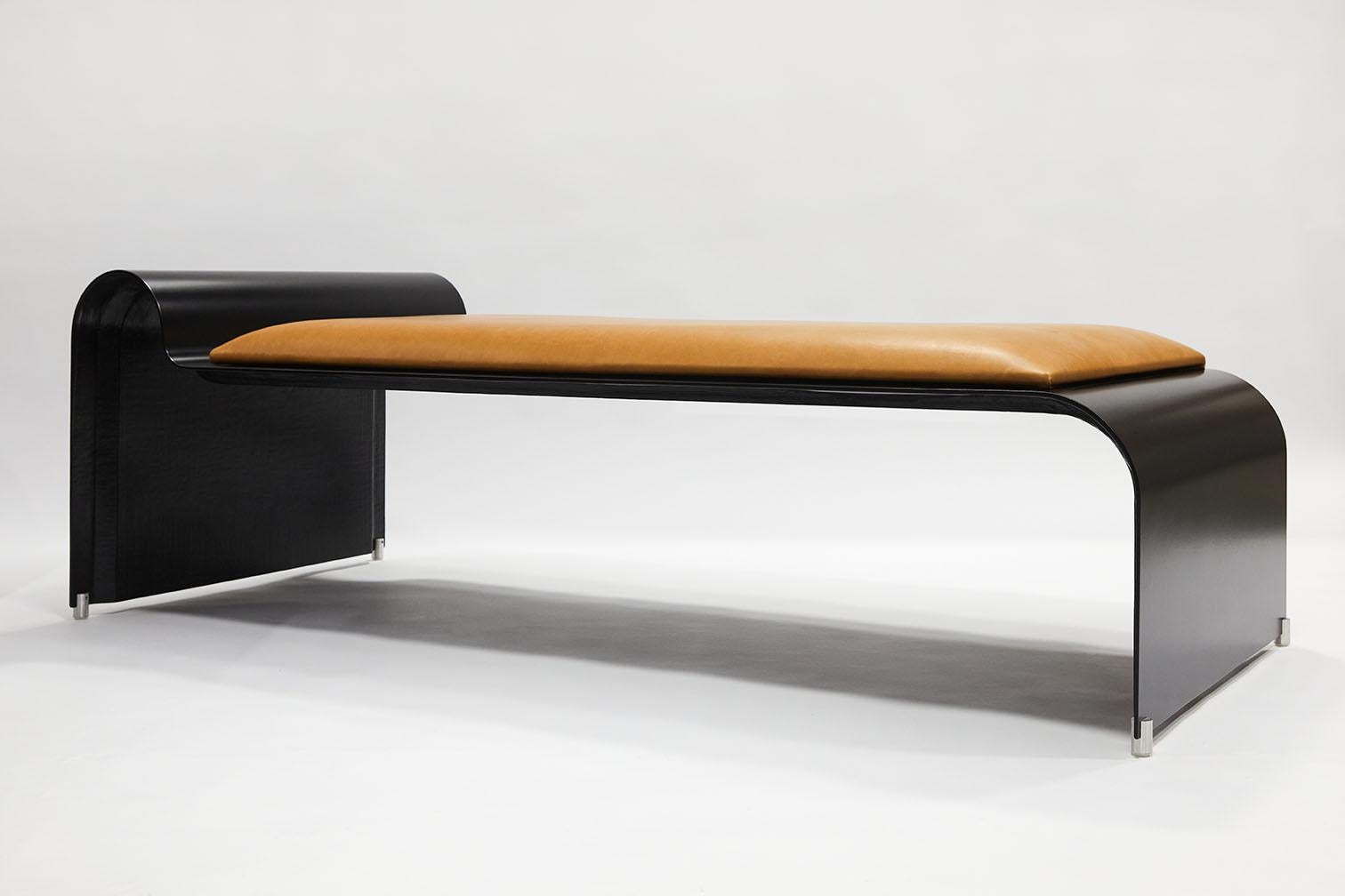Minimalist 'Magic' Fiberglass Leather Daybed by Asa Pingree - Single For Sale