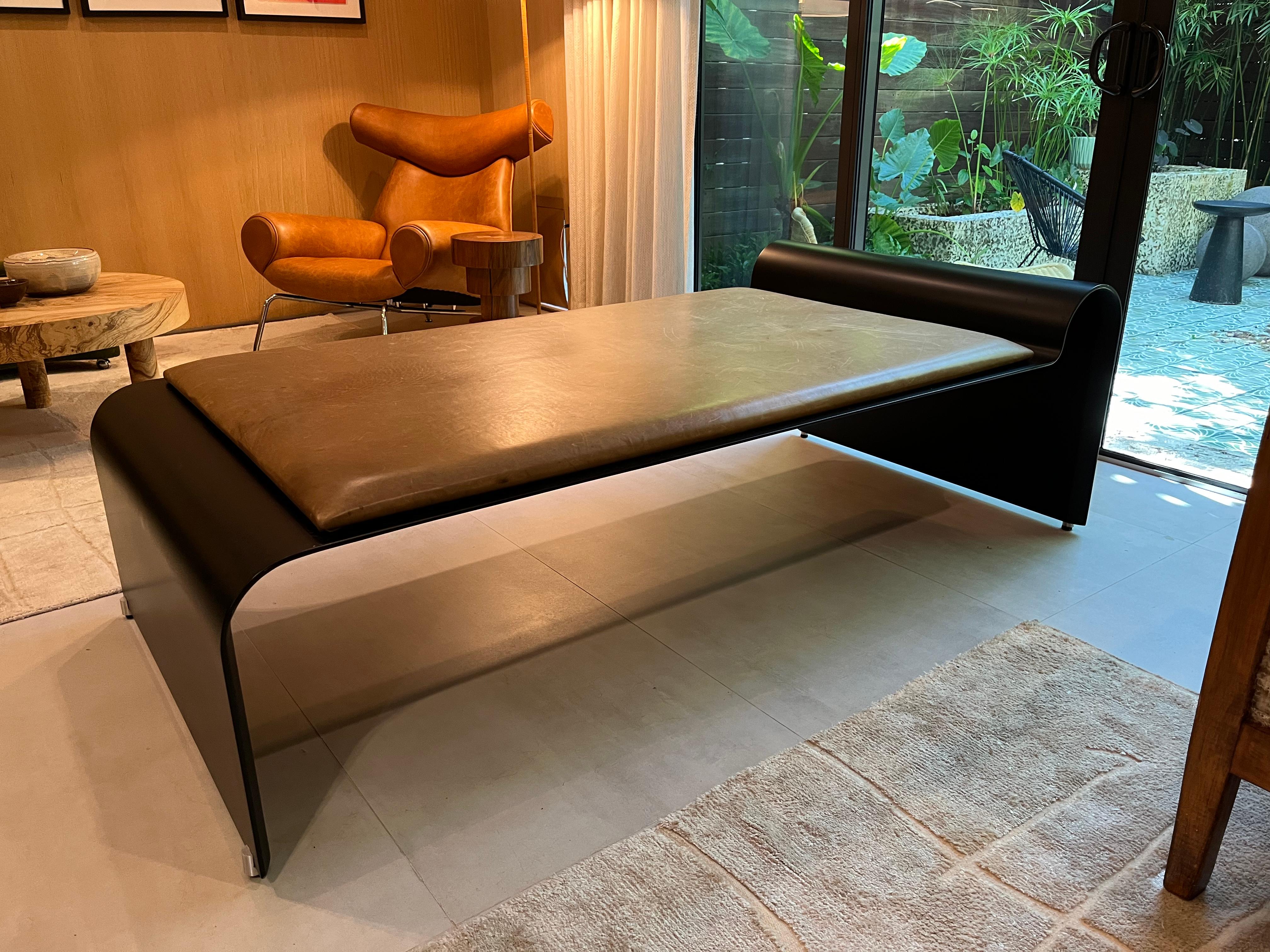 'Magic' Fiberglass Leather Daybed by Asa Pingree - Single For Sale 1