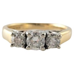 Magic Glo 14 Karat Weiß- und Gelbgold Diamantring Größe 7 #17711