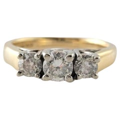 Magic Glo 14 Karat White and Yellow Gold Diamond Ring Size 7 #17711