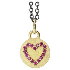 Magic Heart Disc Necklac with Ruby heart line, a Perfect gift for those you Love