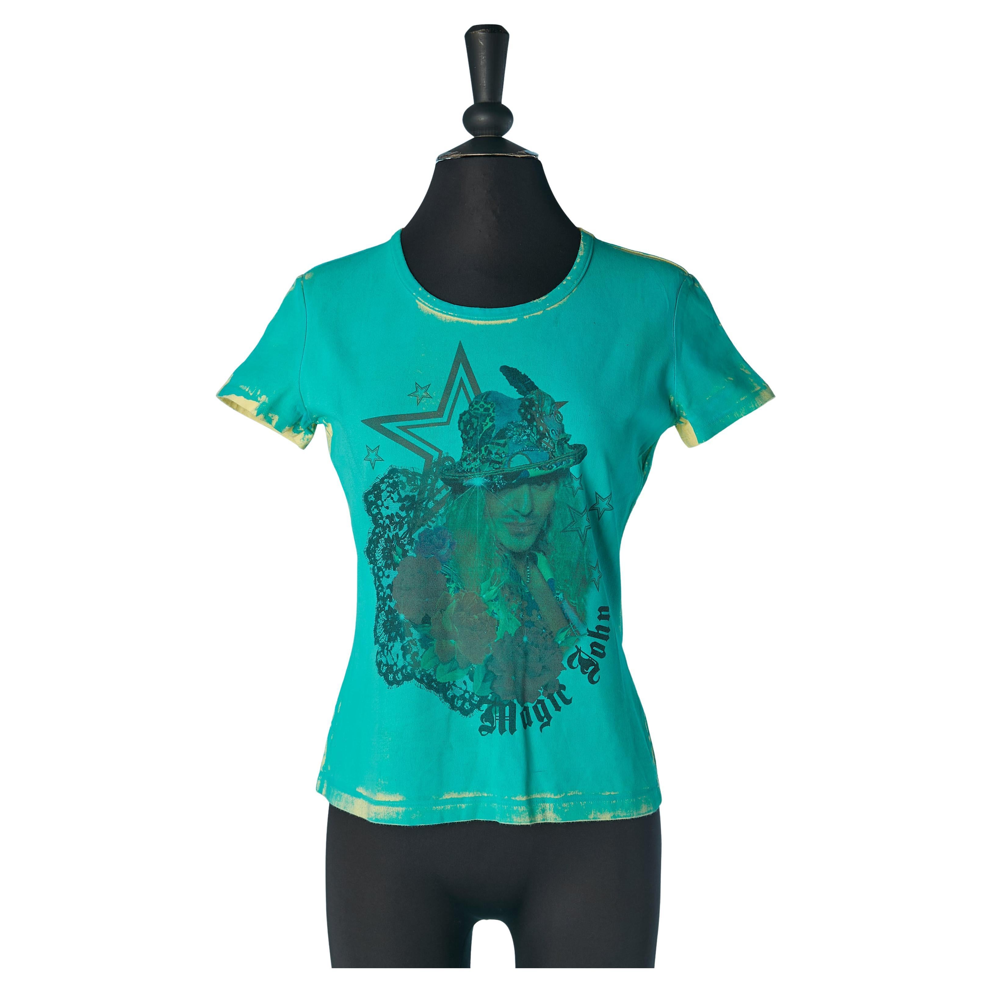 "Magic John" printed and painted tee-shirt GALLIANO For Sale