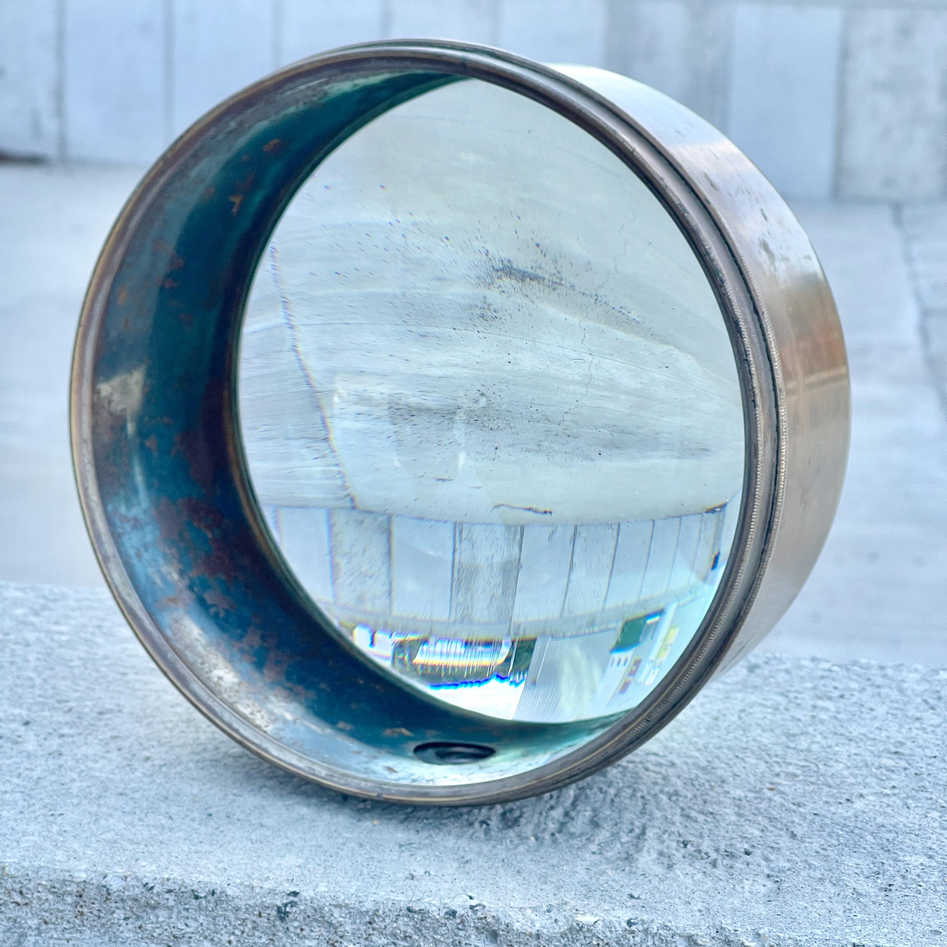 Industrial Magic Lantern Projector Lens Magnifying Glass in Brass