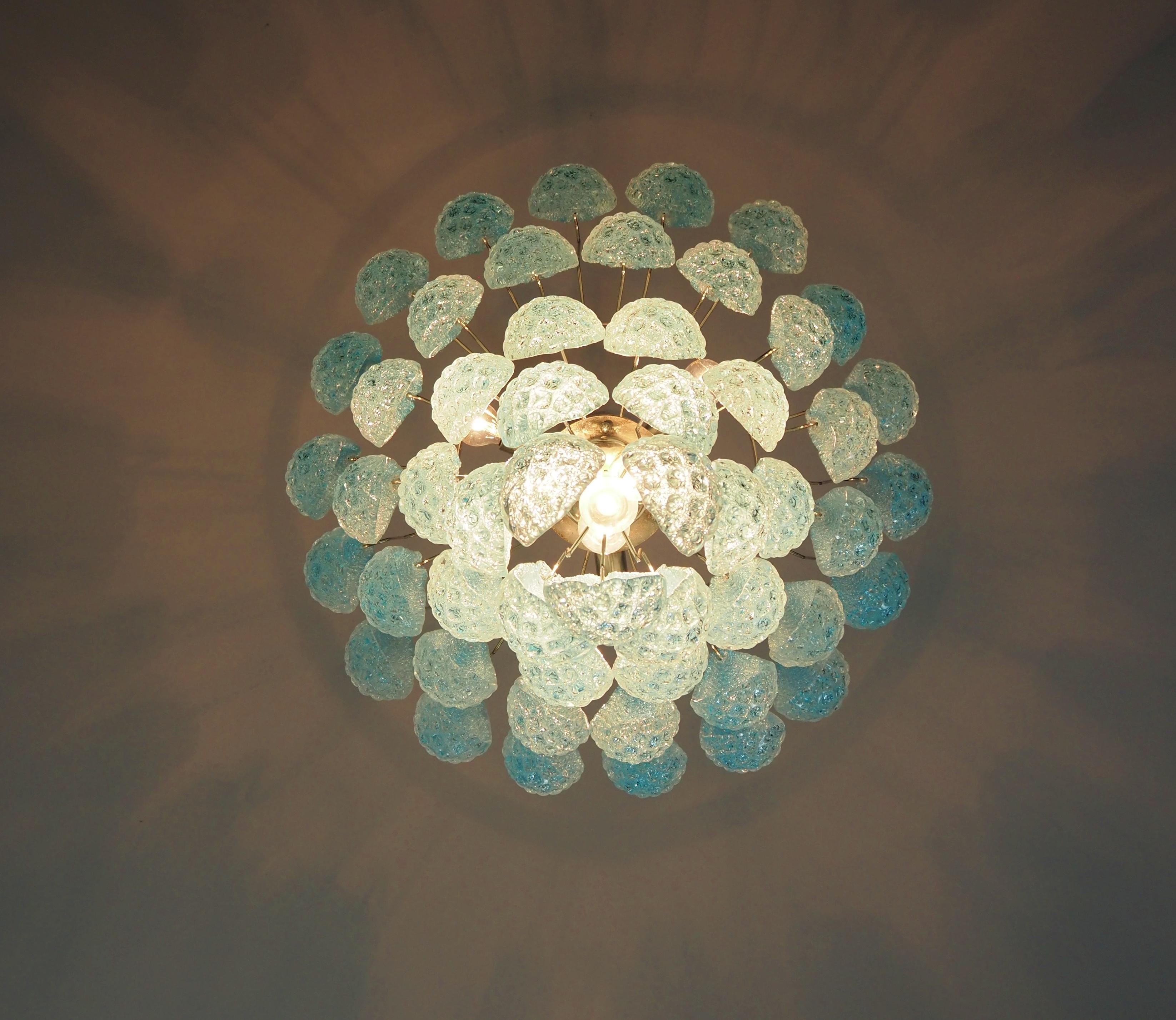 Magic Murano Blue Drops Chandelier In Good Condition For Sale In Budapest, HU