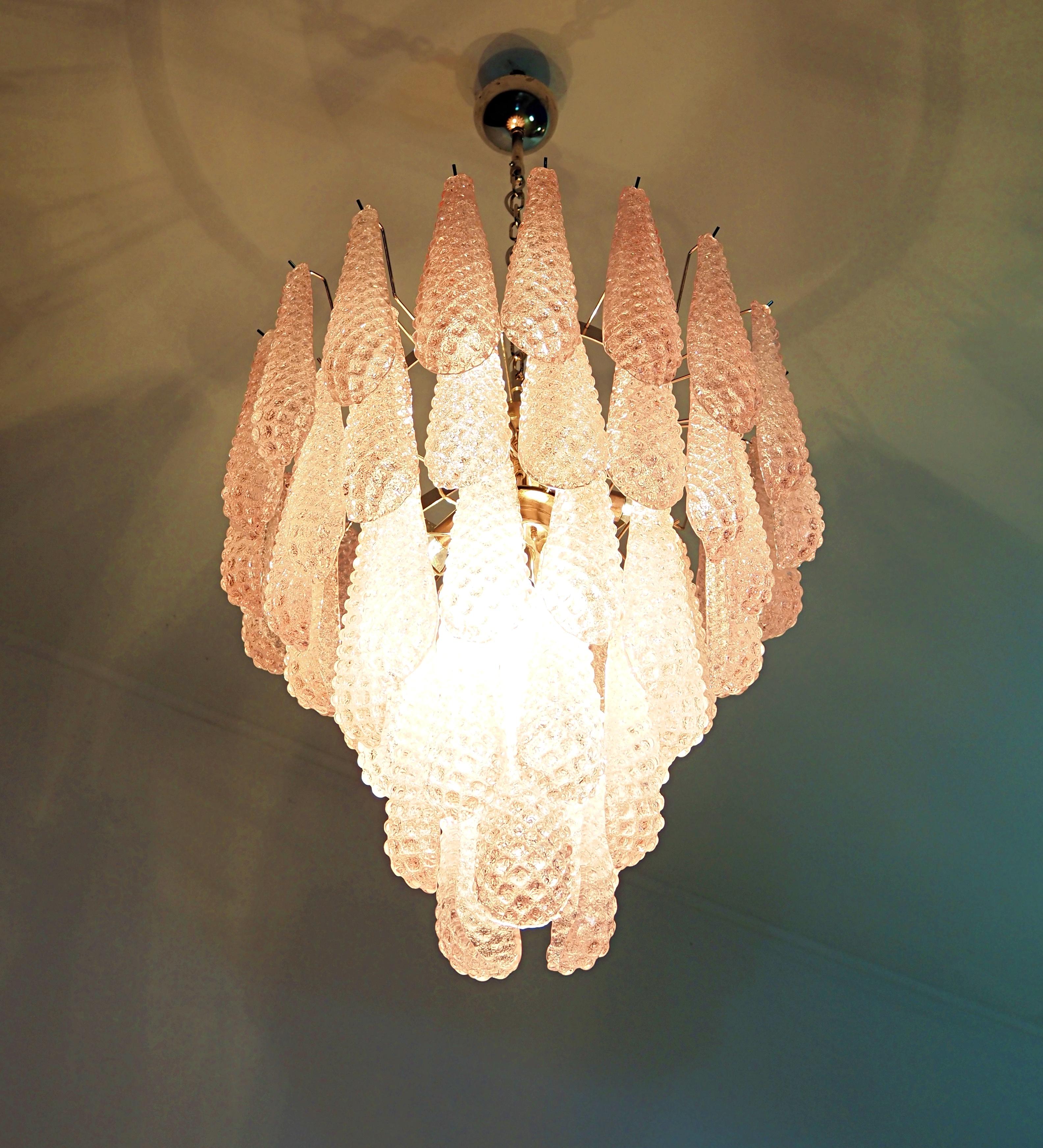 Magic Murano Pink Drops Chandelier For Sale 7