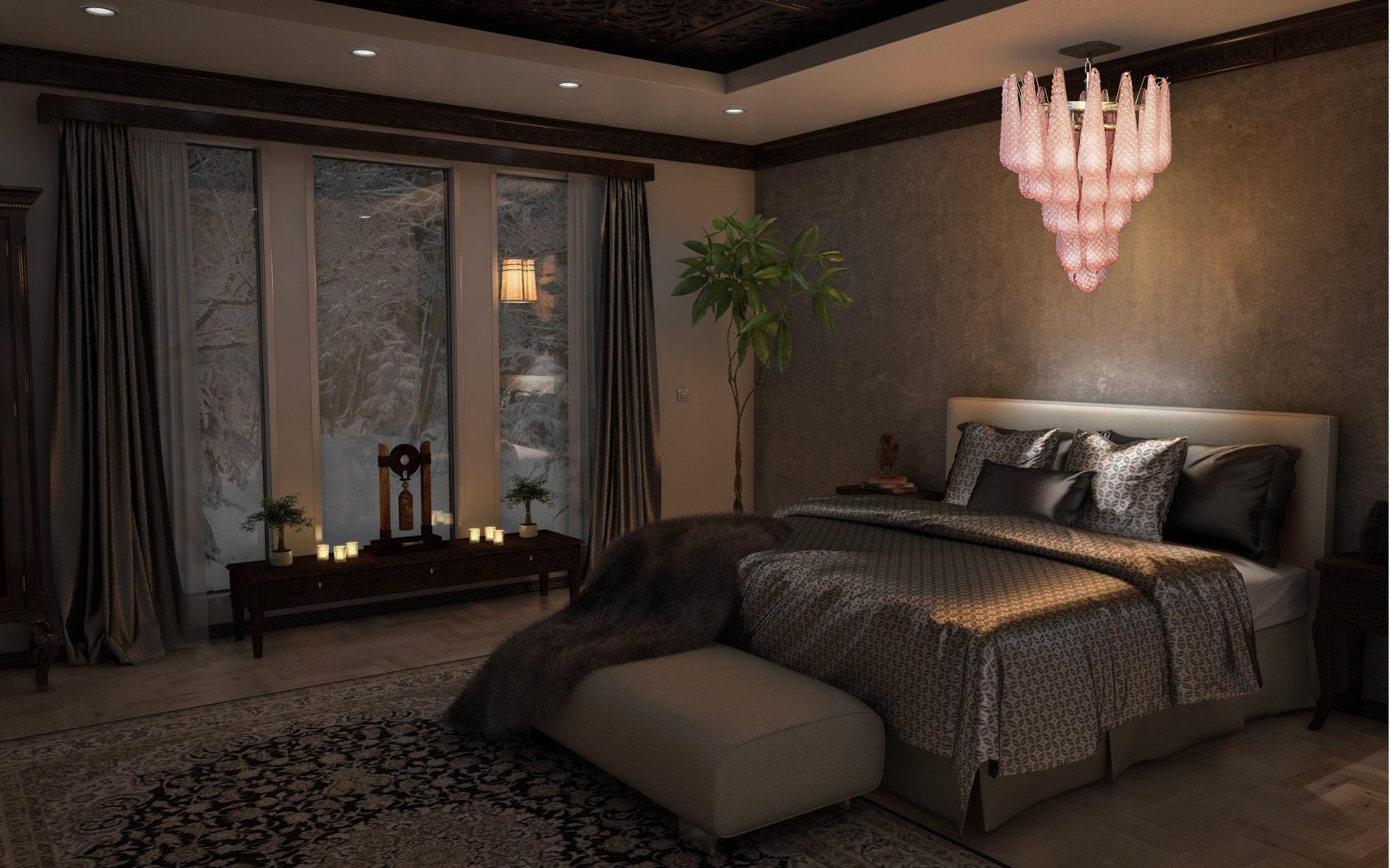 Magico lampadario a gocce rosa di Murano in vendita 3