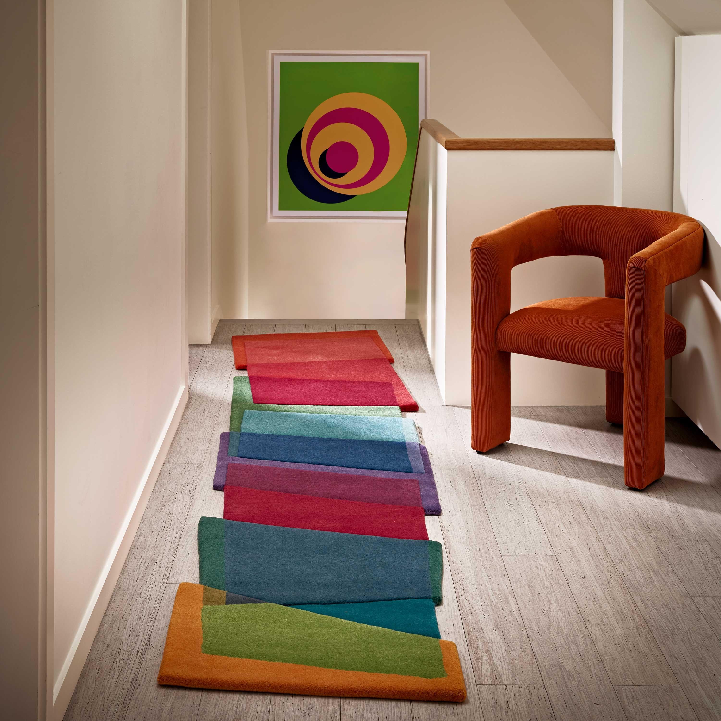 British Magic Stepping Stones Vibrant Multicolour Contemporary Runner Skinny Size For Sale