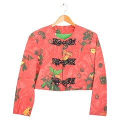 Magical 1990's Vintage Moschino Mushrooms Trippy Cropped Boucle Jacket
