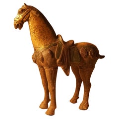 Magical Aged Metal Chinese Horse with Bronze Patina