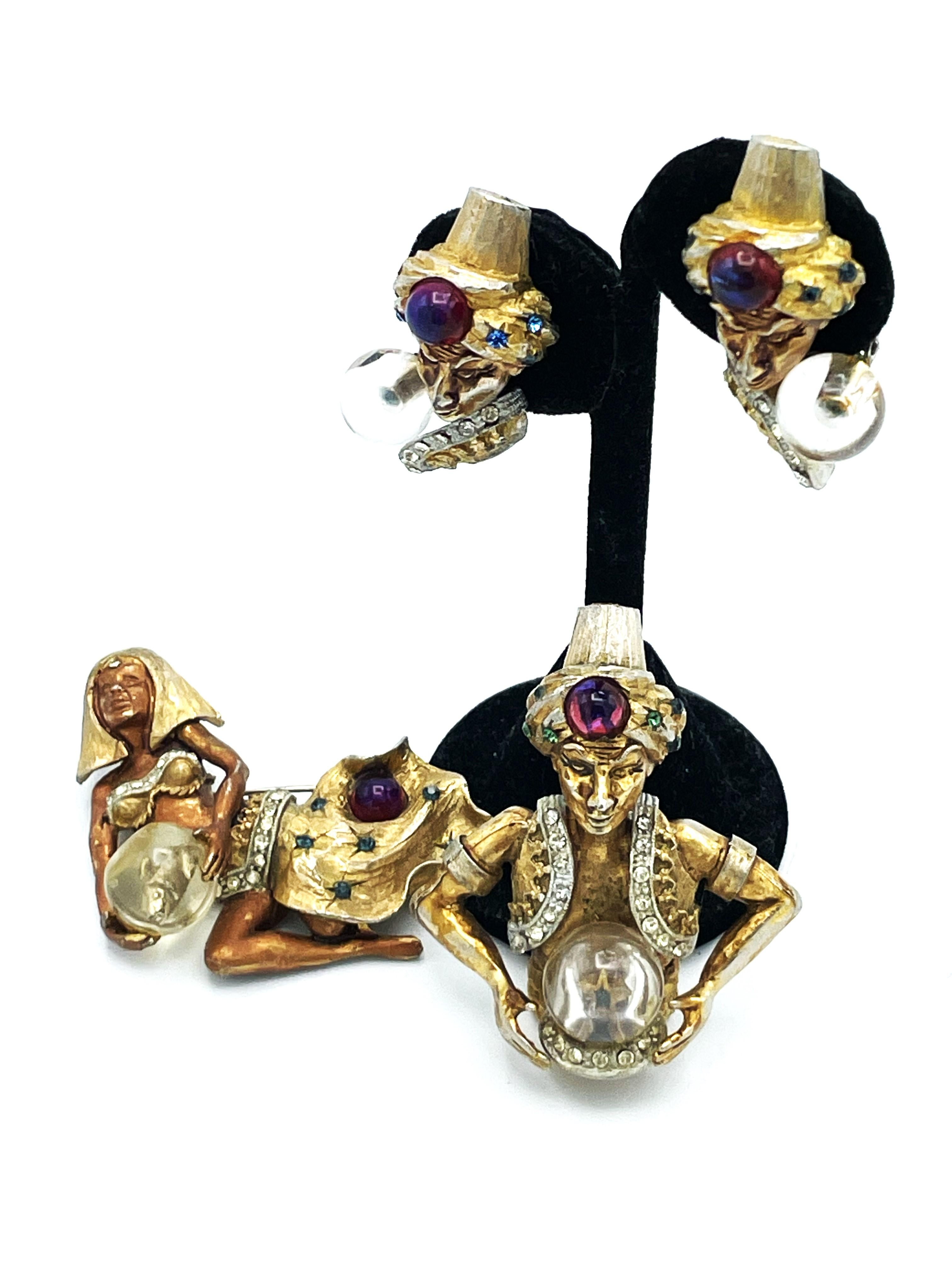 Magical and Mystical HAR geniu set, brooch and earring, U.S. 1960's For Sale 2
