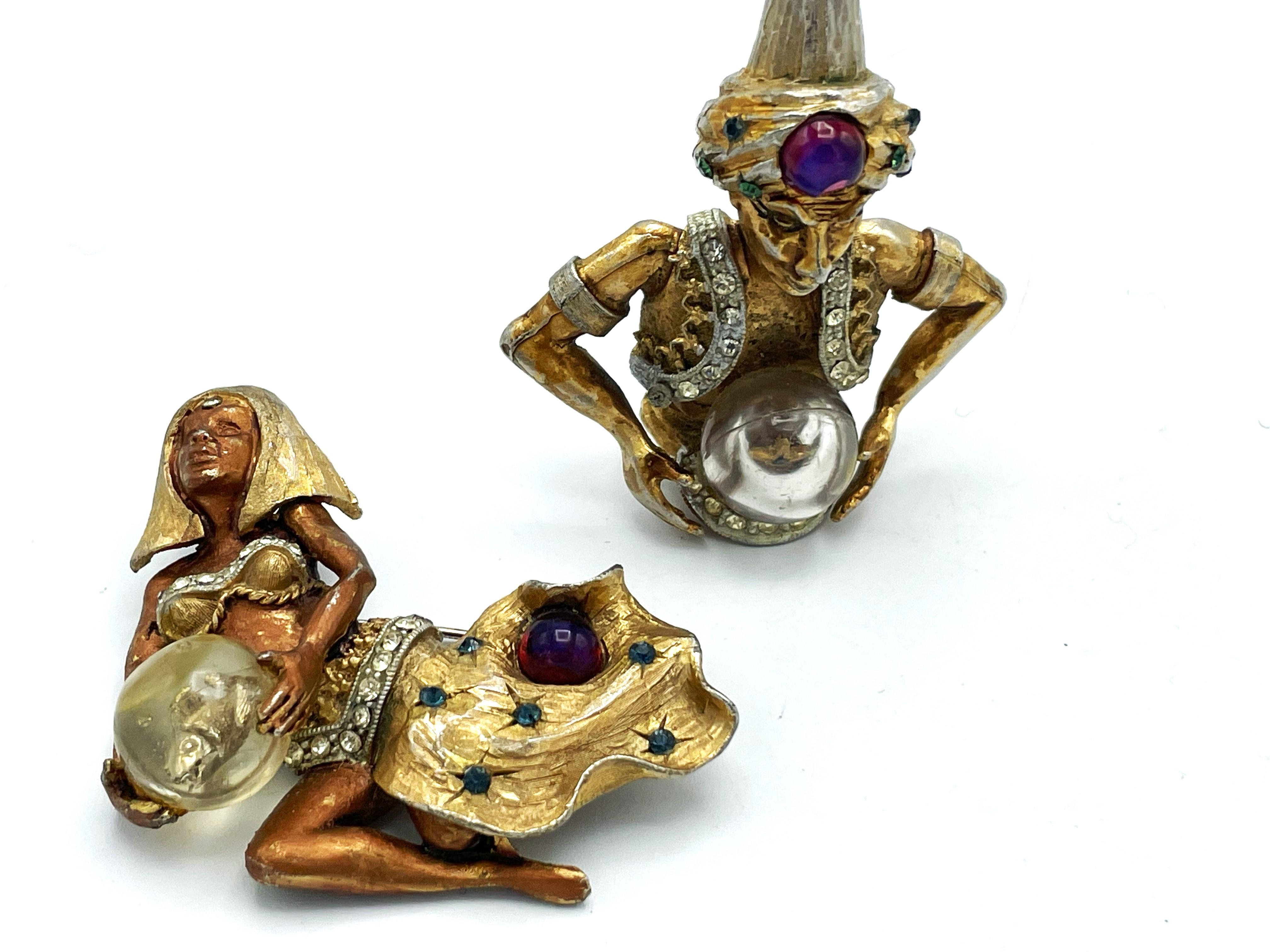 Magical and Mystical HAR geniu set, brooch and earring, U.S. 1960's For Sale 1