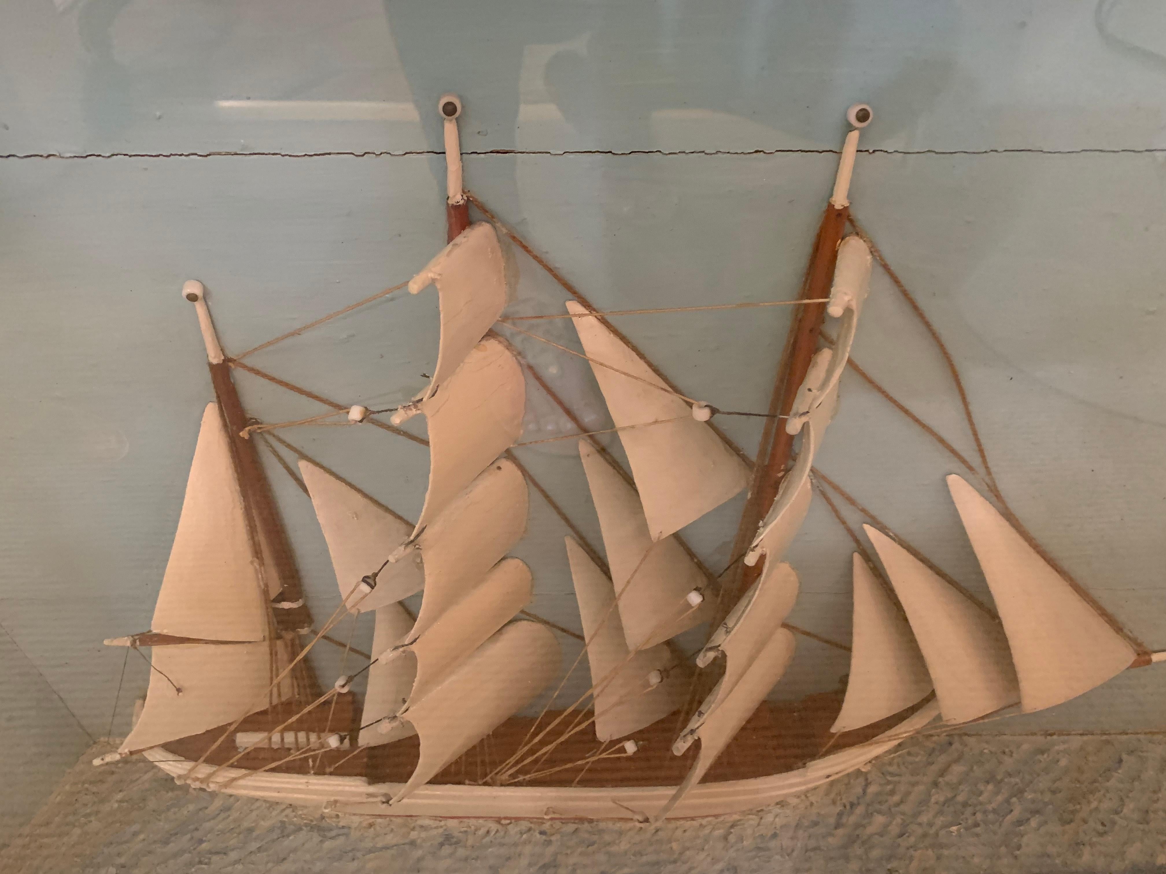 Magische antike Clipper Schiff Schatten Box Diarama (Holz)