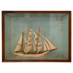 Magische antike Clipper Schiff Schatten Box Diarama