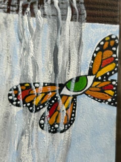 Magical Contemporary Folk Art Painting of Artist in Studio Bathtub